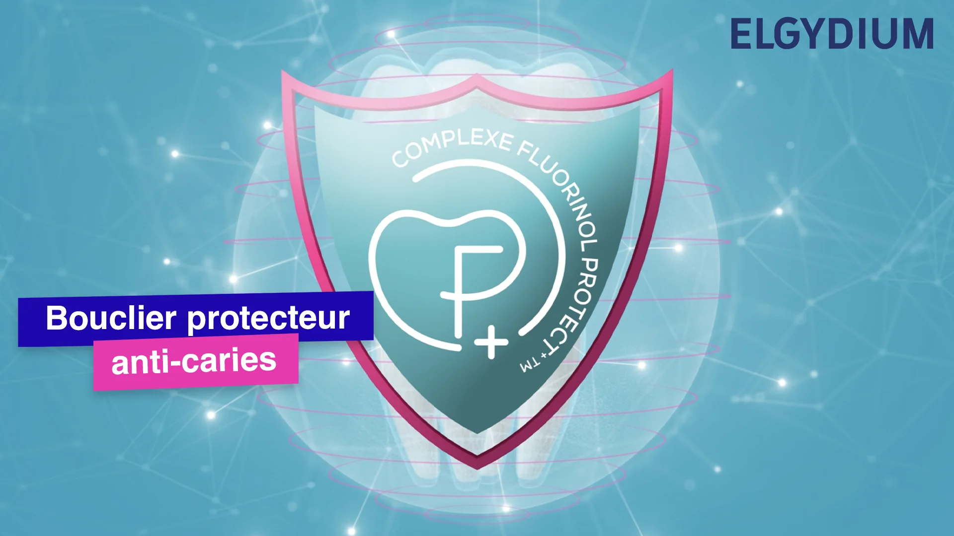 Storyboard motion design Elgydium illustrant le bouclier protecteur anti-caries