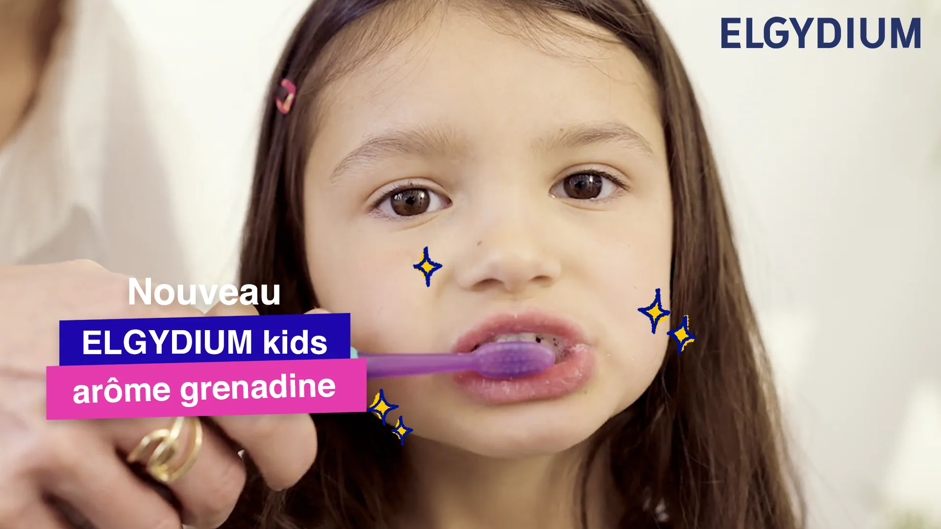 Storyboard de la vidéo social media Elgydium Kids présentant le dentifrice grenadine