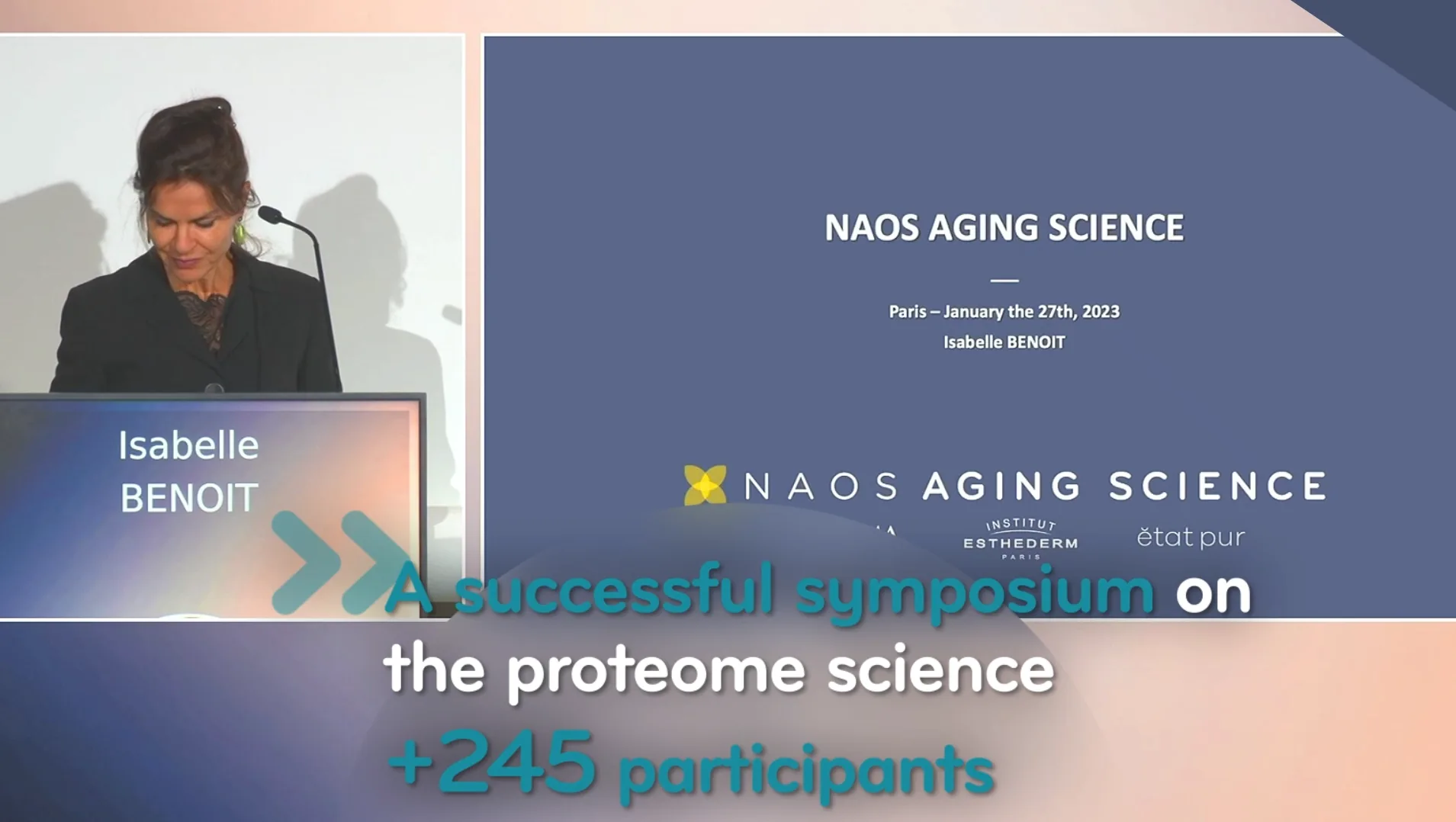 Conférence NAOS Aging Science habillée en motion design pour un symposium