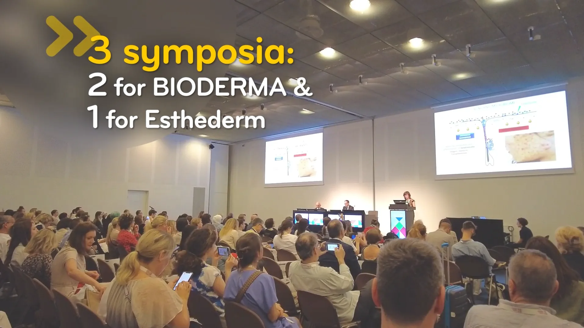 Audience réelle d’un symposium Bioderma et Esthederm intégrée à la vidéo NAOS
