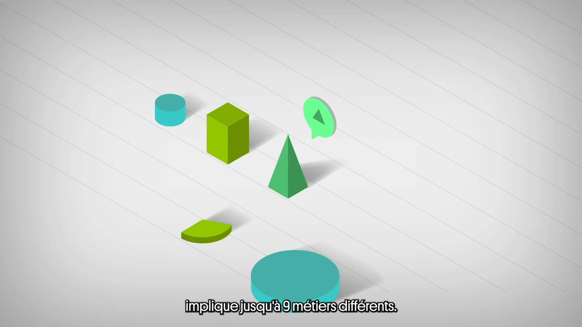 Storyboard Web Agility en motion design 2D isométrique représentant plusieurs métiers