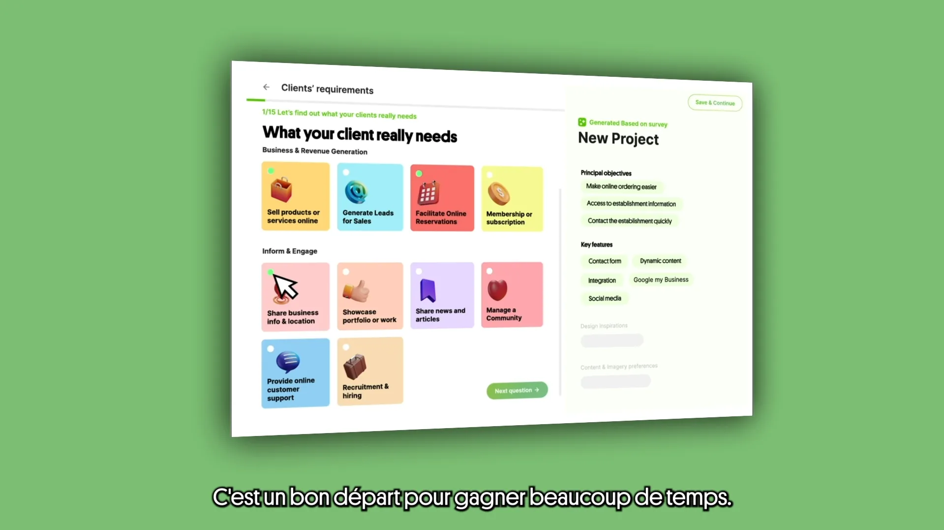 Tutoriel de création d’un projet dans l’interface Web Agility